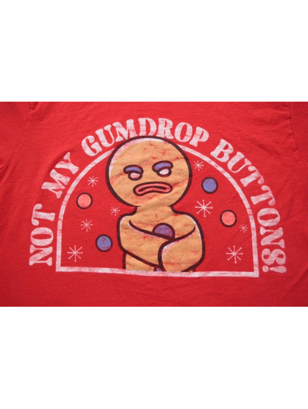 Shrek Gingerbread Man T-Shirt M Red Shirt Gingy Christmas